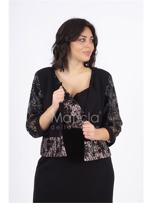 tubino con giacca ricamata PAOLA FORTI | PF6100NERO